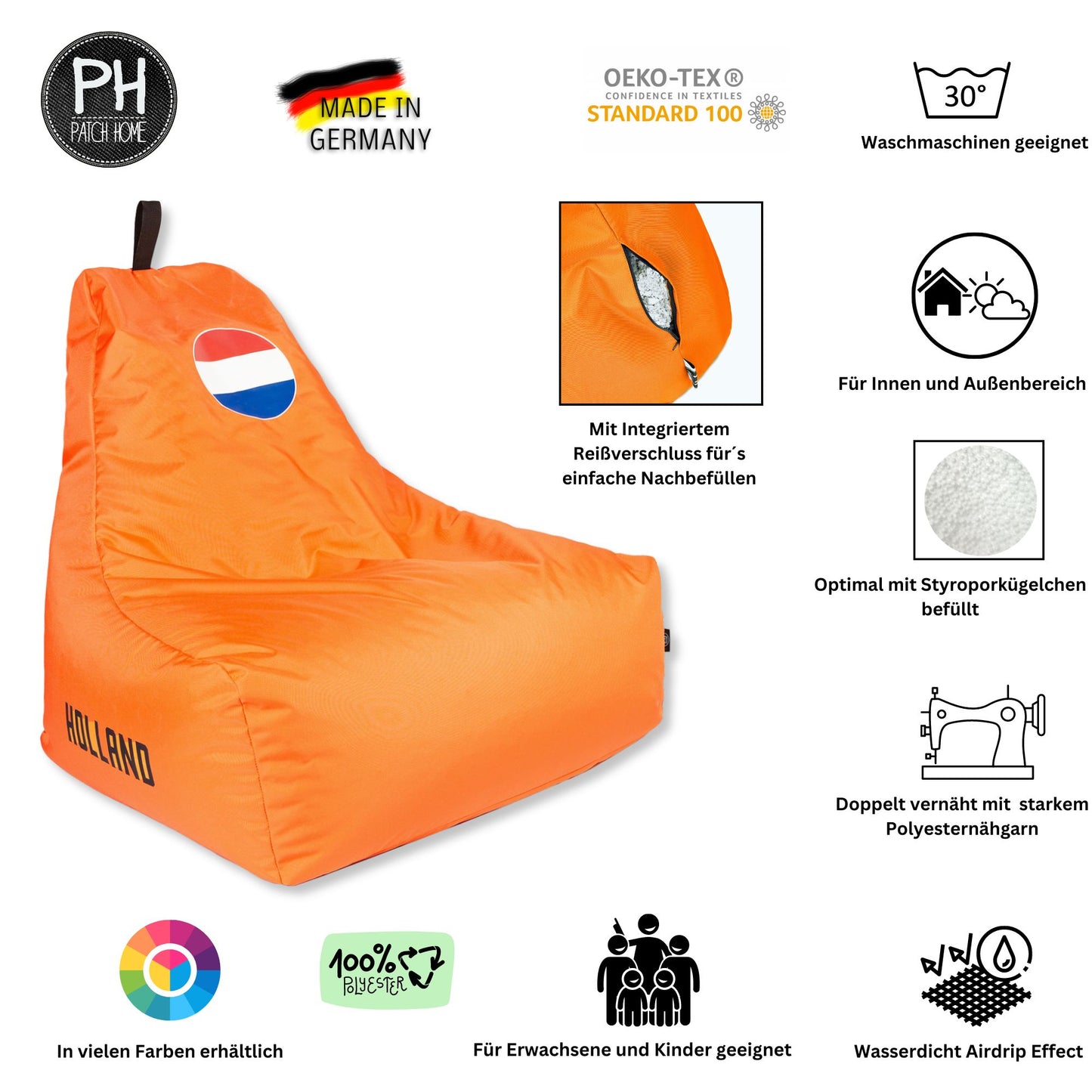 Lounge-Sessel mit Flaggen-Druck