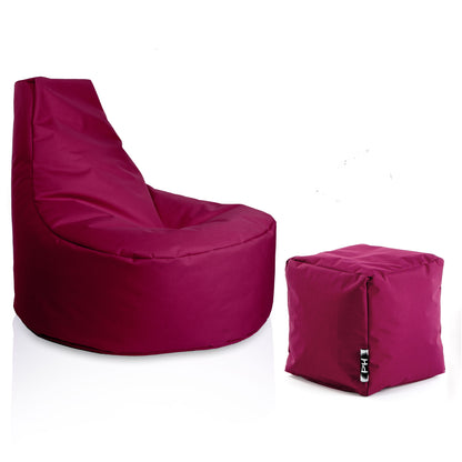 Gamer-Sessel mit Hocker
