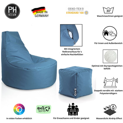 Gamer-Sessel mit Hocker