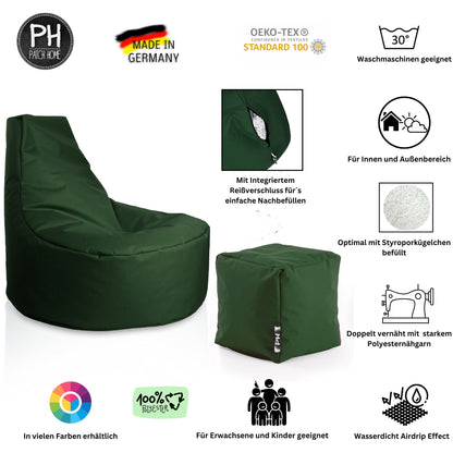 Gamer-Sessel mit Hocker