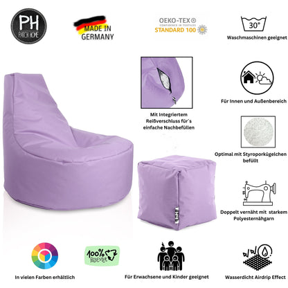 Gamer-Sessel mit Hocker