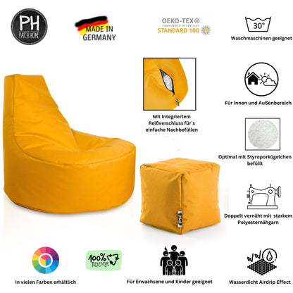 Gamer-Sessel mit Hocker