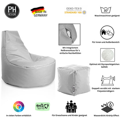 Gamer-Sessel mit Hocker