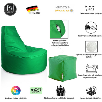 Gamer-Sessel mit Hocker
