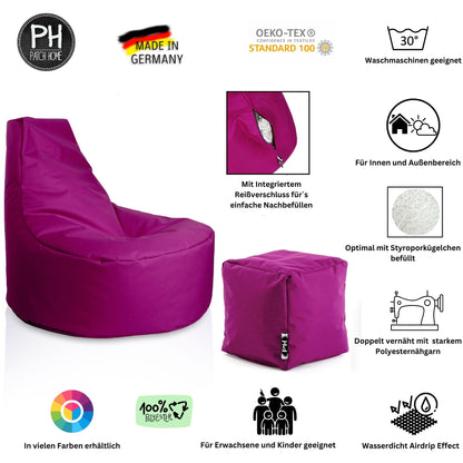 Gamer-Sessel mit Hocker