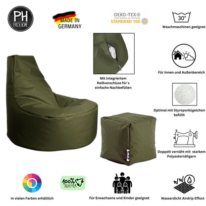Gamer-Sessel mit Hocker