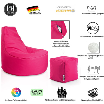 Gamer-Sessel mit Hocker