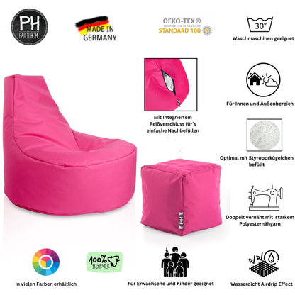 Gamer-Sessel mit Hocker