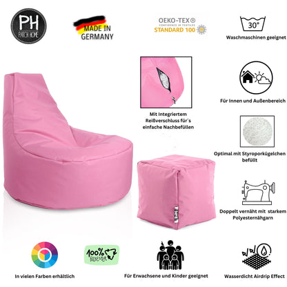 Gamer-Sessel mit Hocker