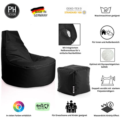 Gamer-Sessel mit Hocker