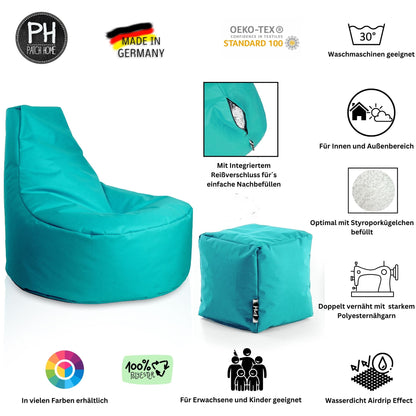 Gamer-Sessel mit Hocker