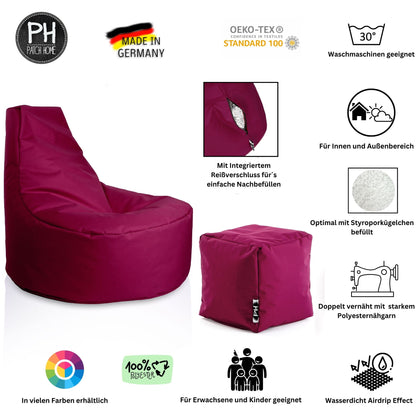 Gamer-Sessel mit Hocker