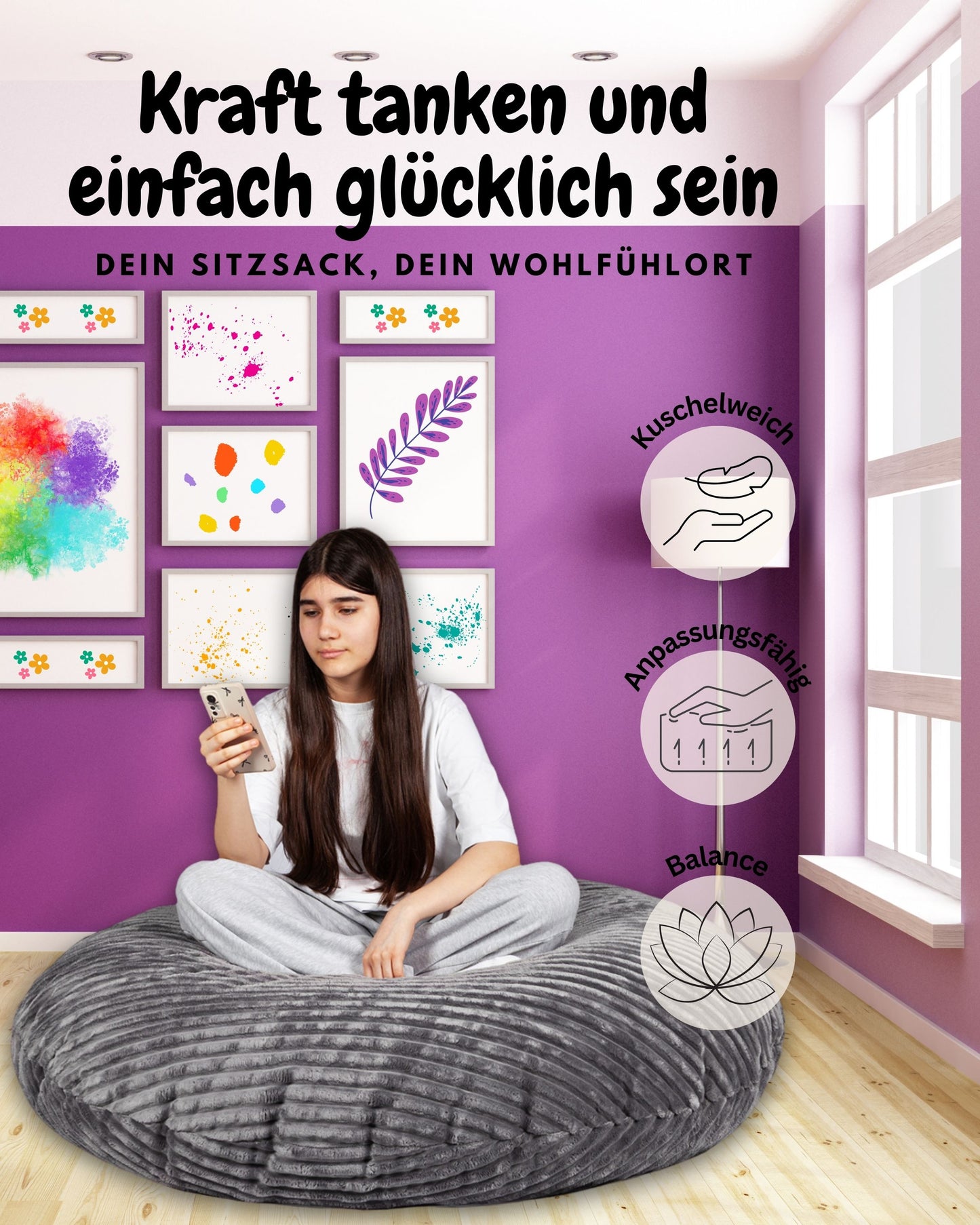 PatchHome Cord 2-in-1 Sitzsack– Stilvoller Komfort für jedes Zuhause