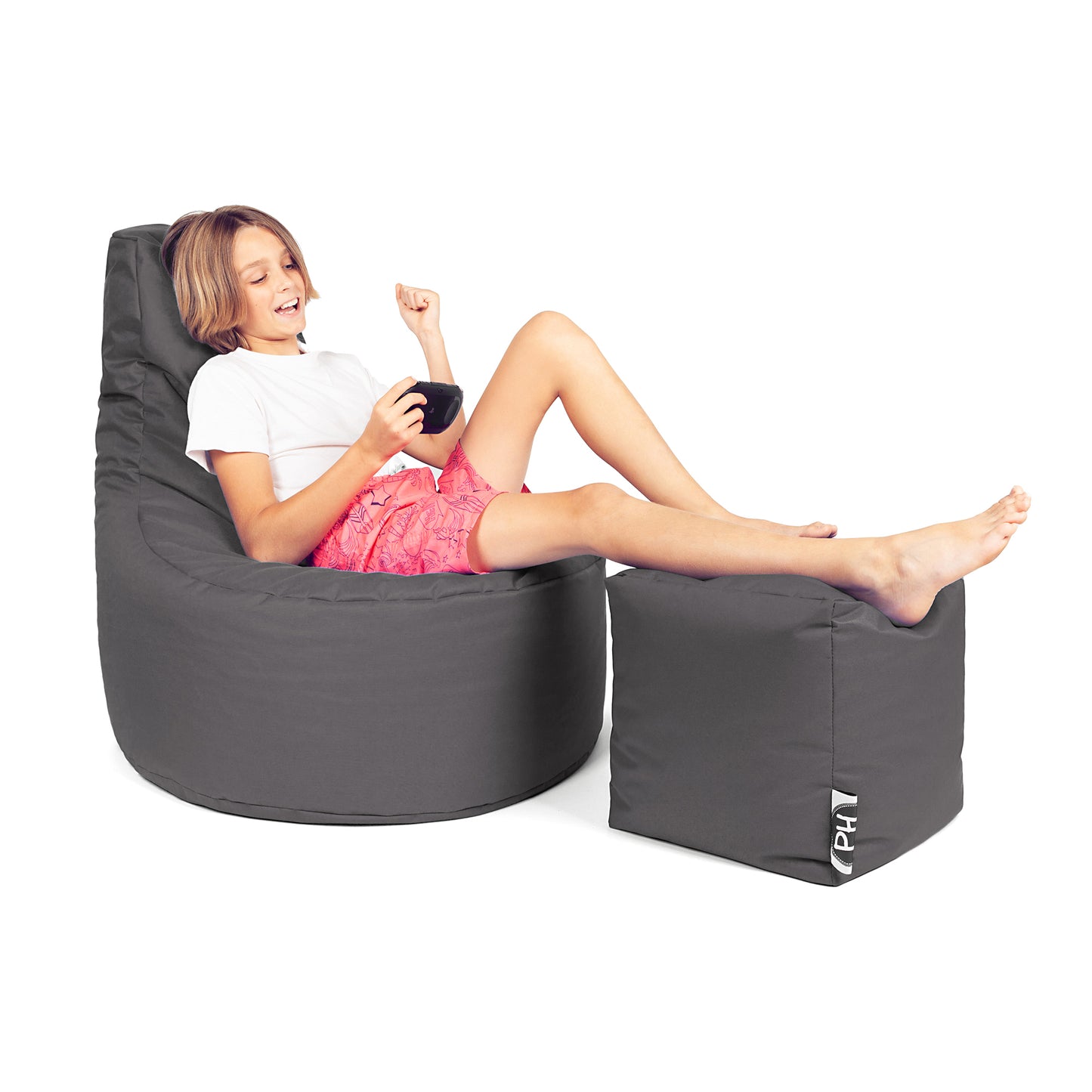 Gamer-Sessel mit Hocker