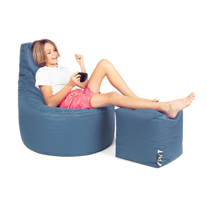 Gamer-Sessel mit Hocker
