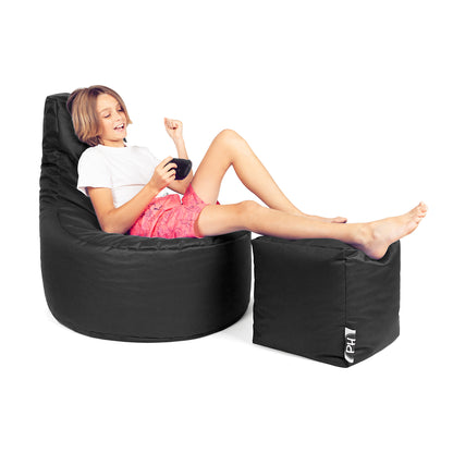 Gamer-Sessel mit Hocker