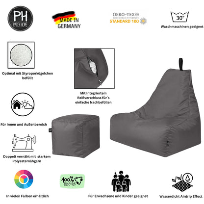 Lounge-Sessel XXL mit Hocker