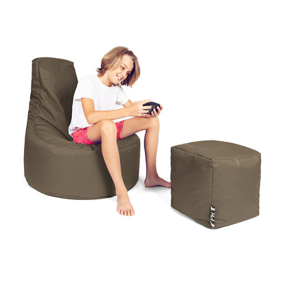 Gamer-Sessel mit Hocker