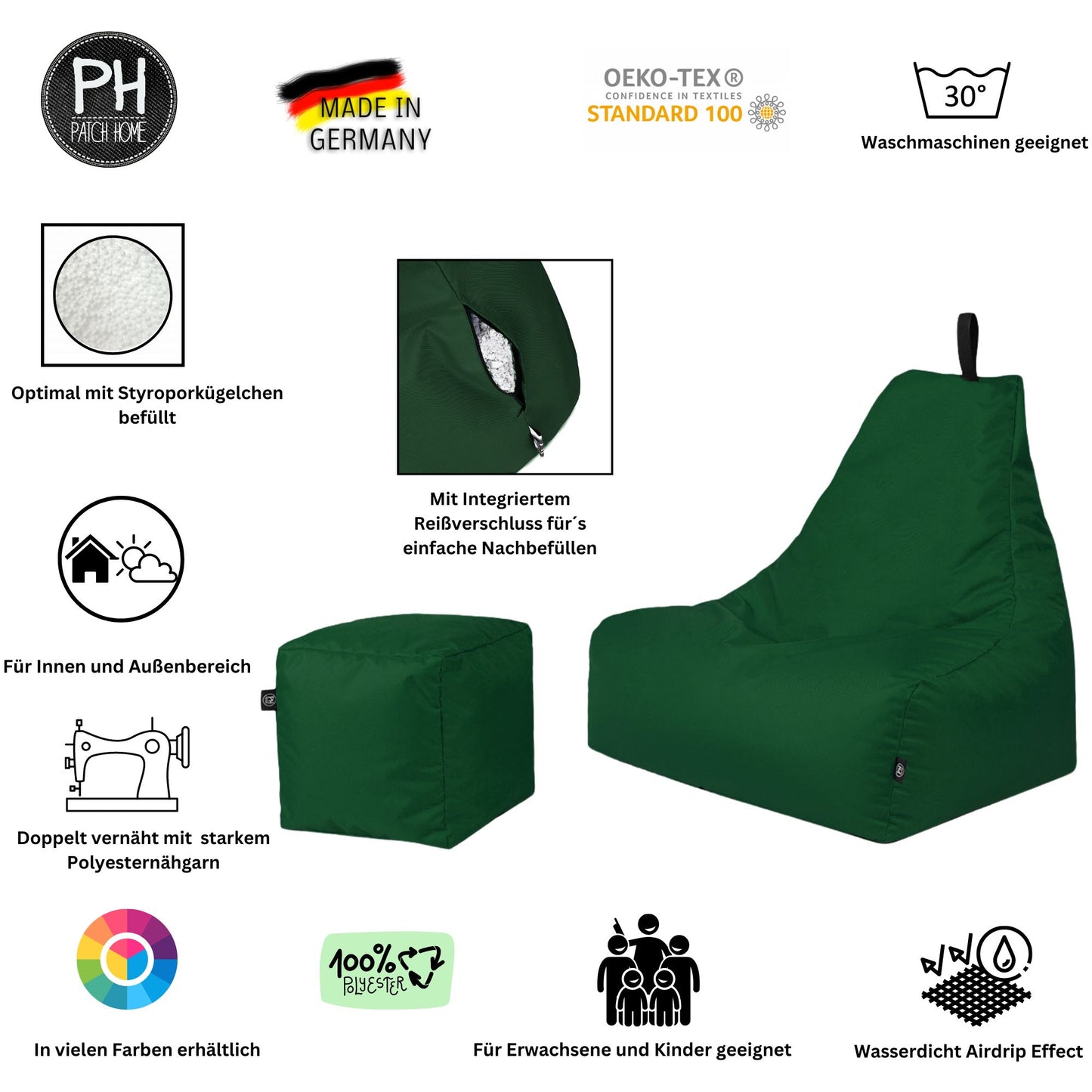 Lounge-Sessel XXL mit Hocker