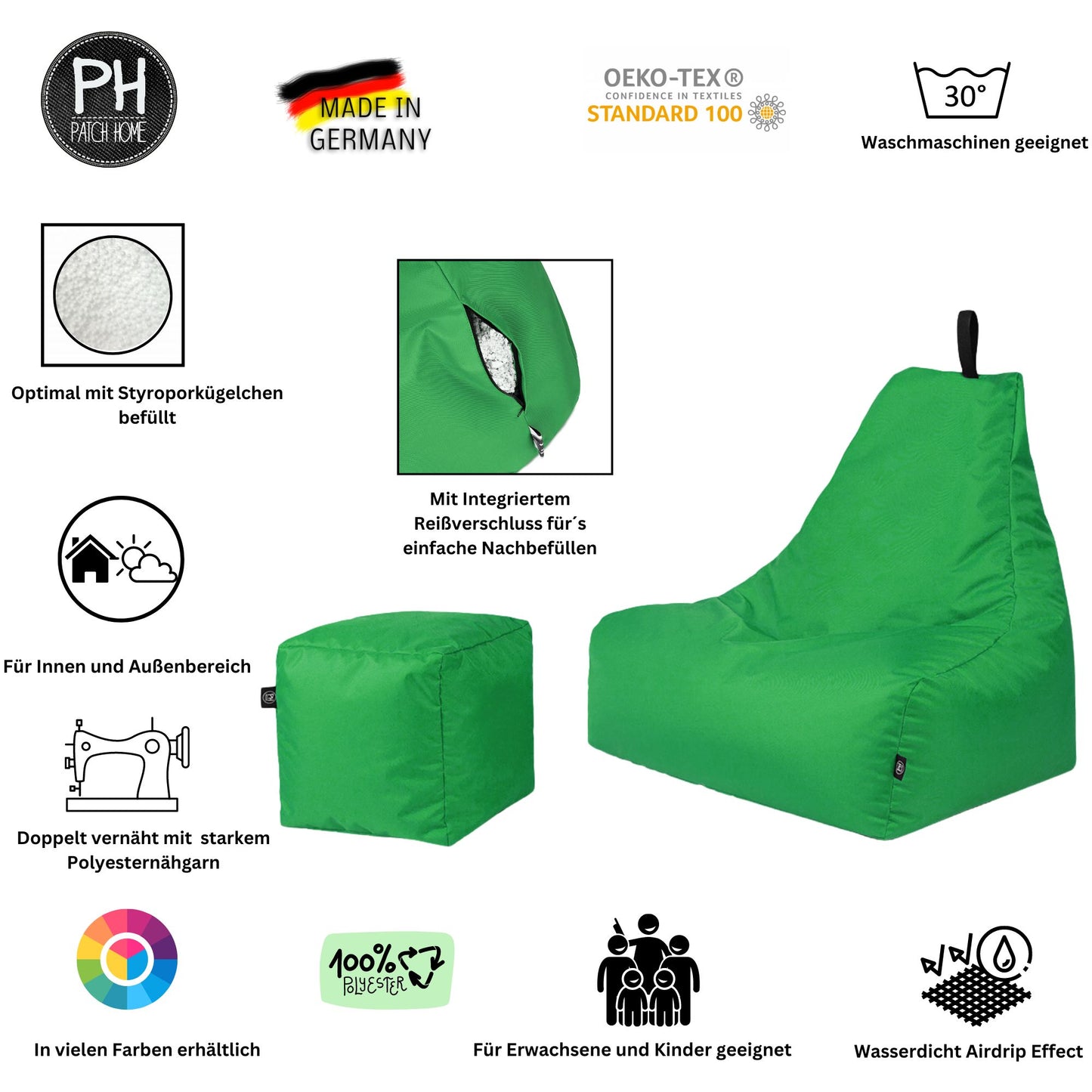 Lounge-Sessel XXL mit Hocker
