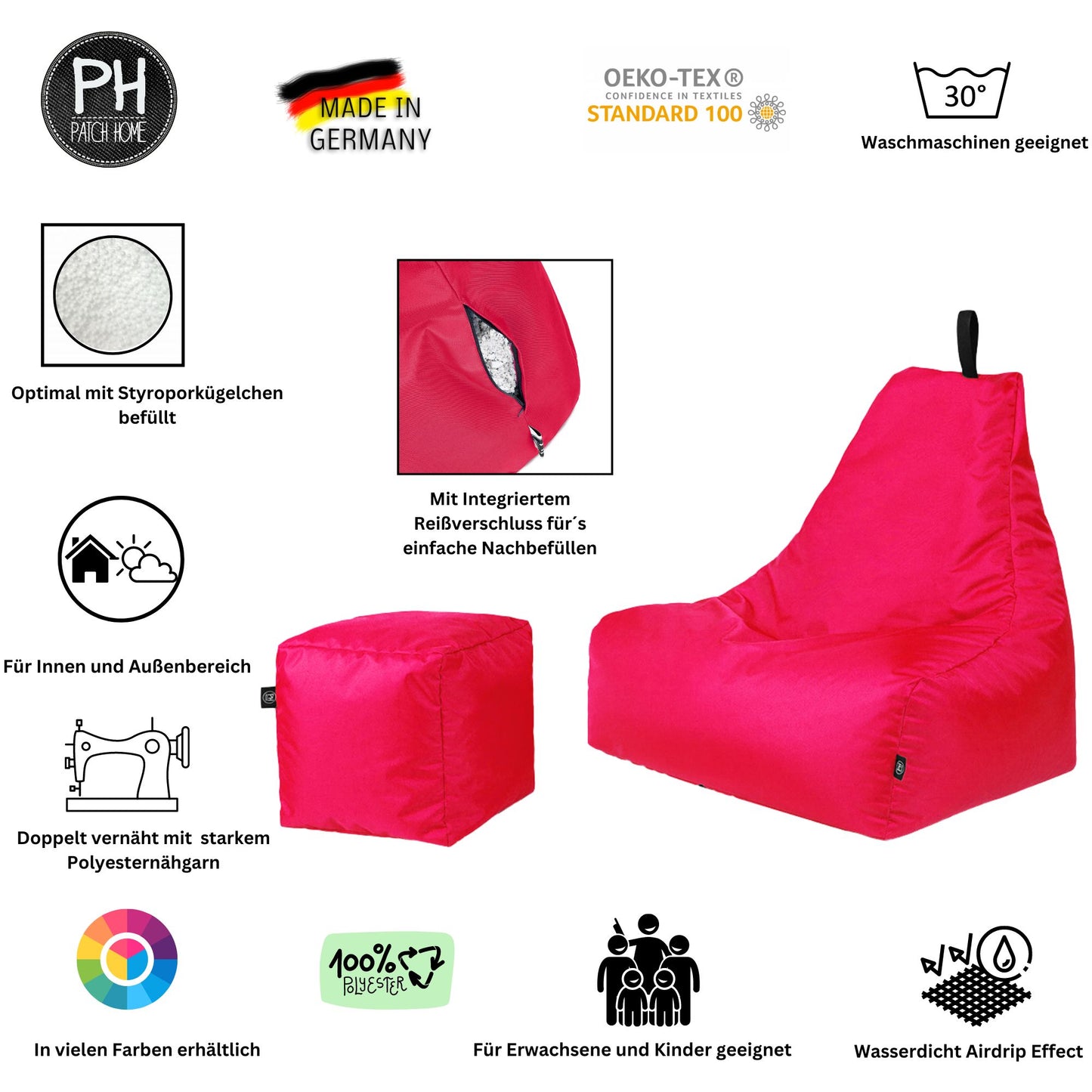 Lounge-Sessel XXL mit Hocker