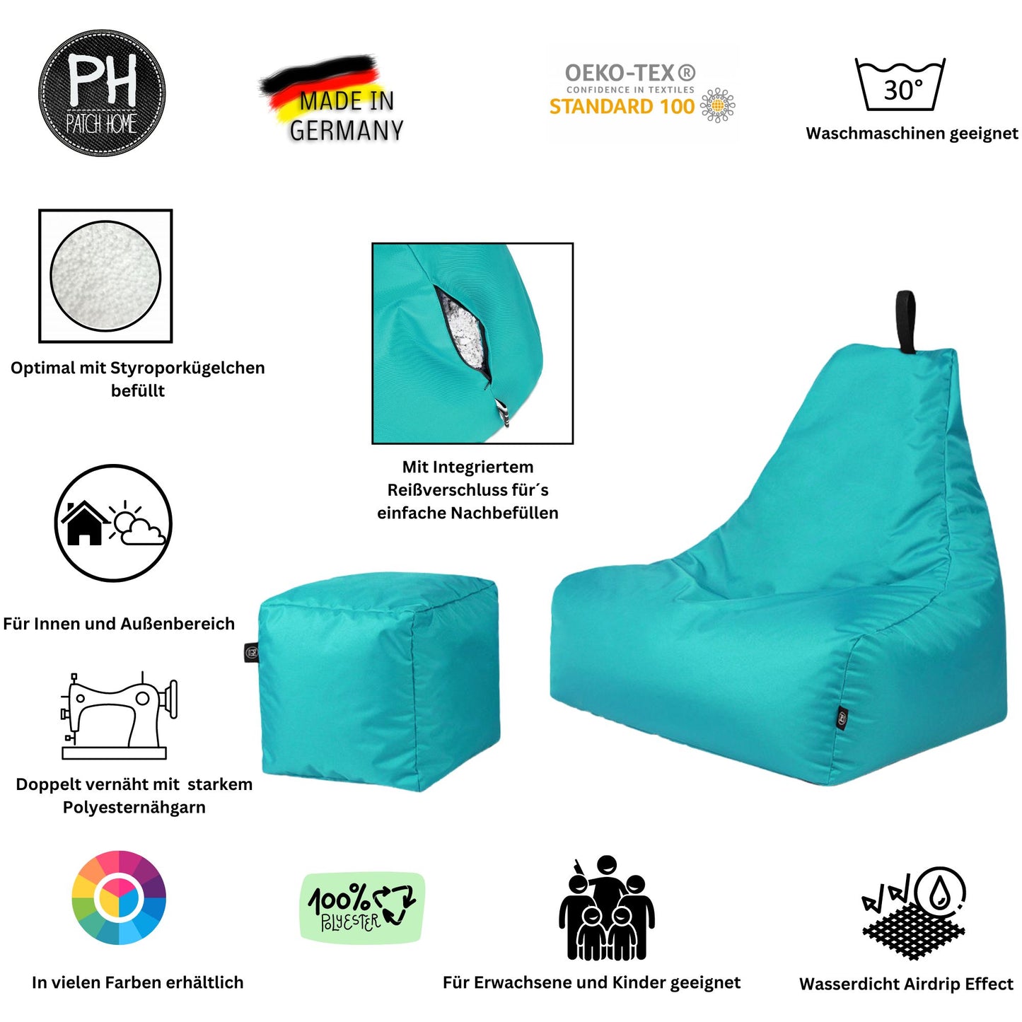 Lounge-Sessel XXL mit Hocker