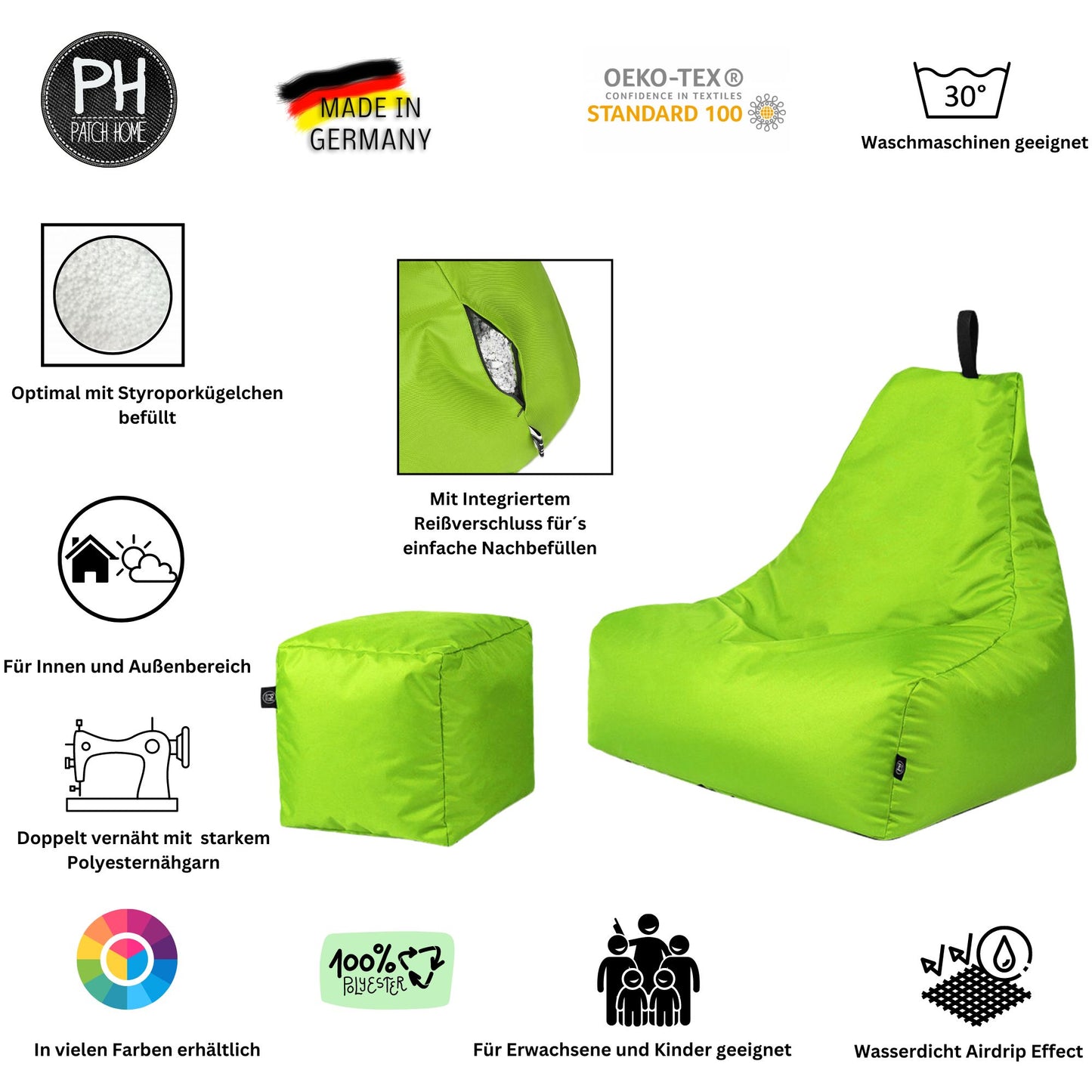 Lounge-Sessel XXL mit Hocker