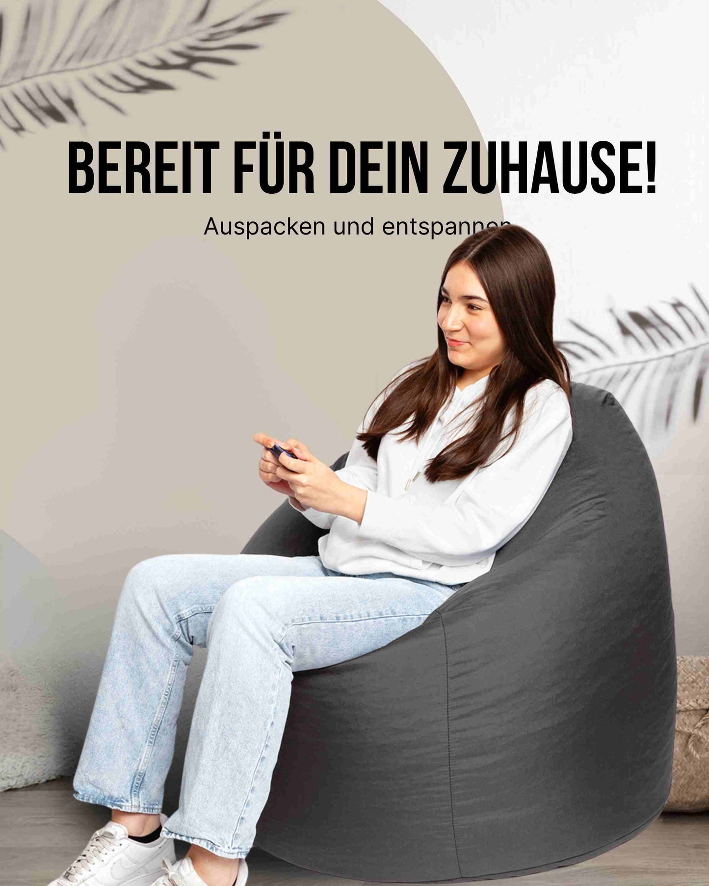 Sitzsack in Tropfenform