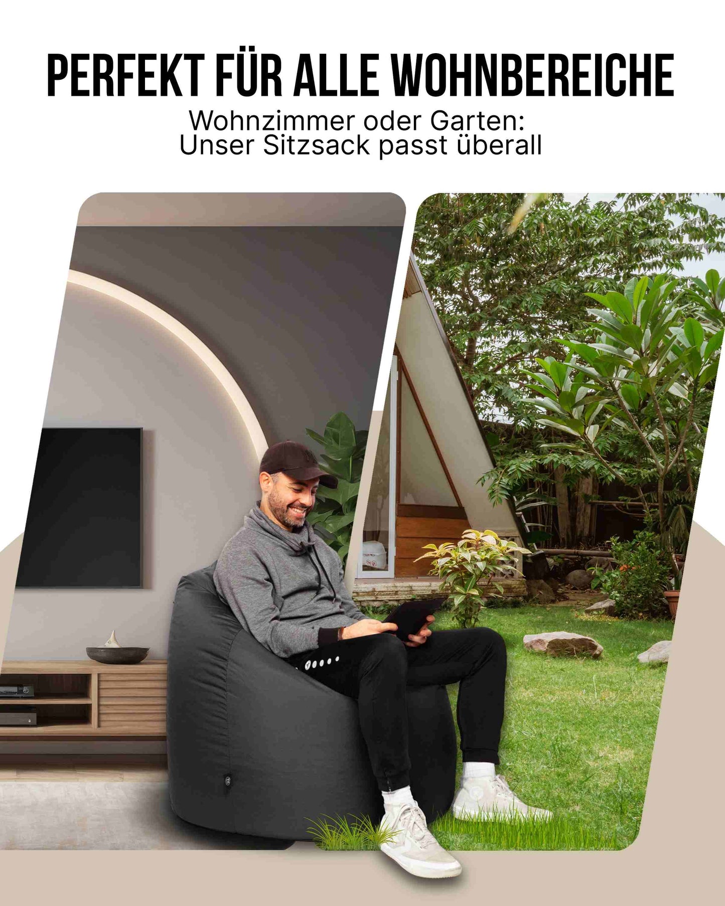 Sitzsack in Tropfenform