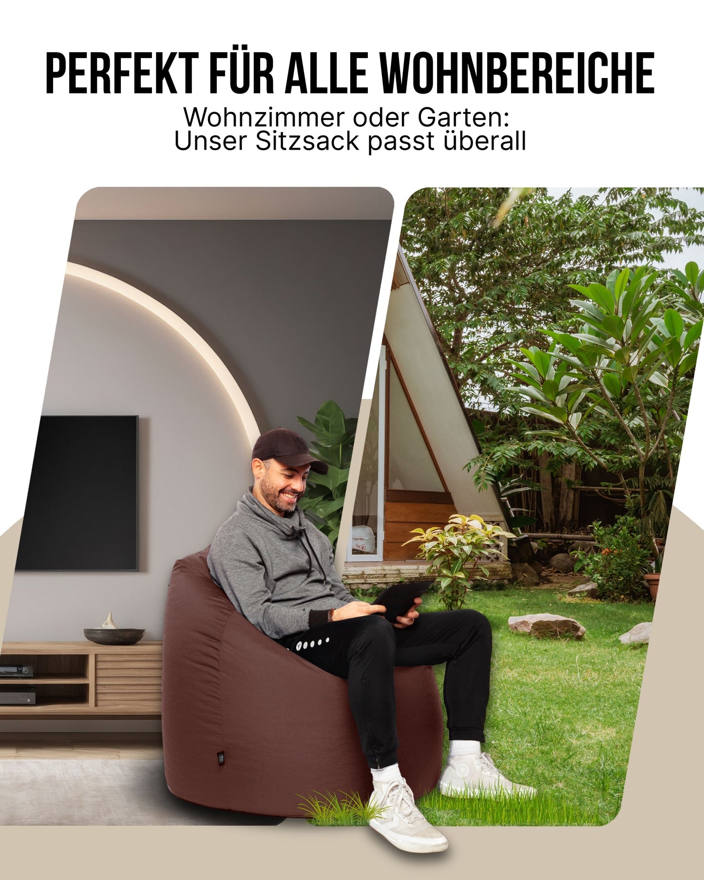 Sitzsack in Tropfenform