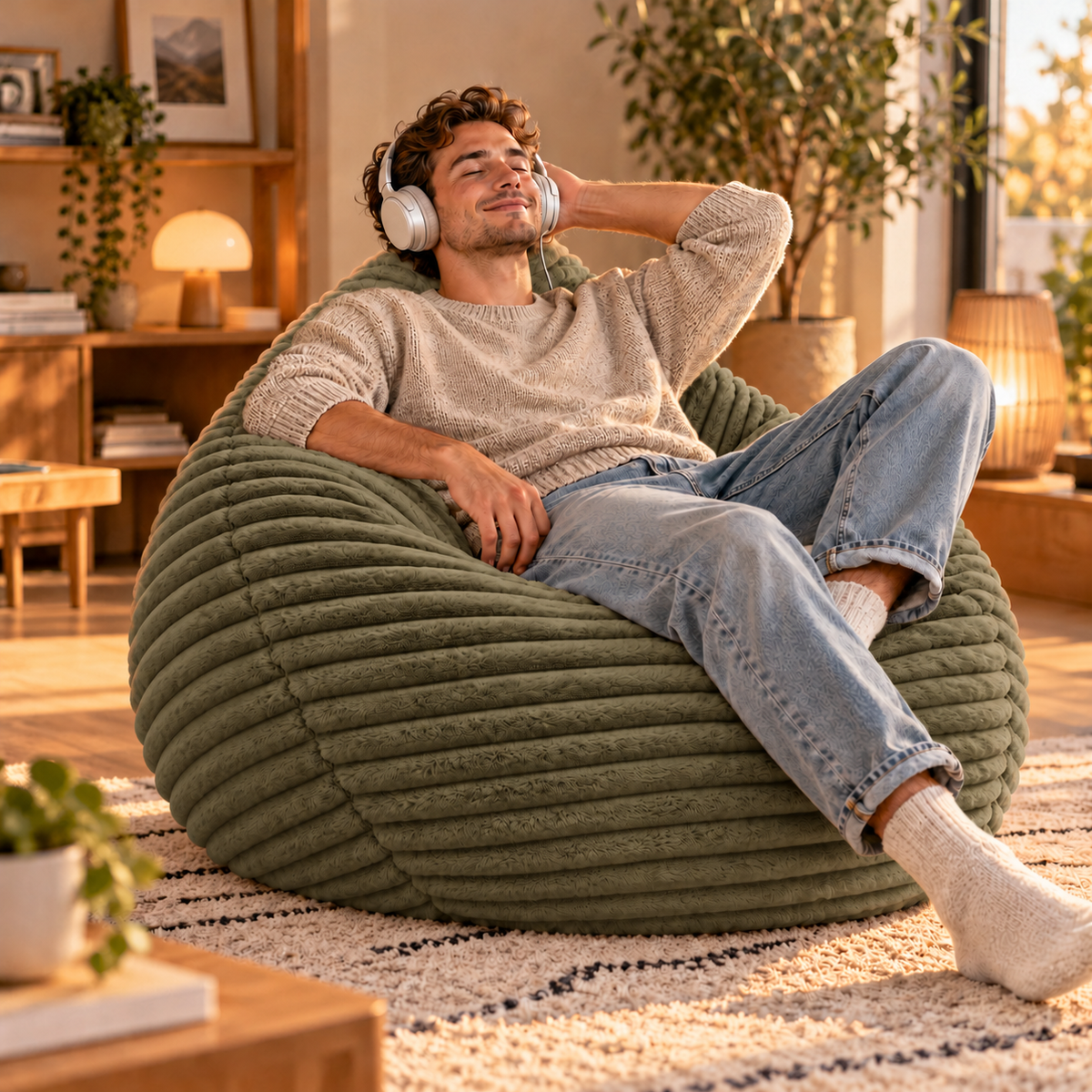 PatchHome Cordino Sitzsack aus Breitcord – Komfort pur