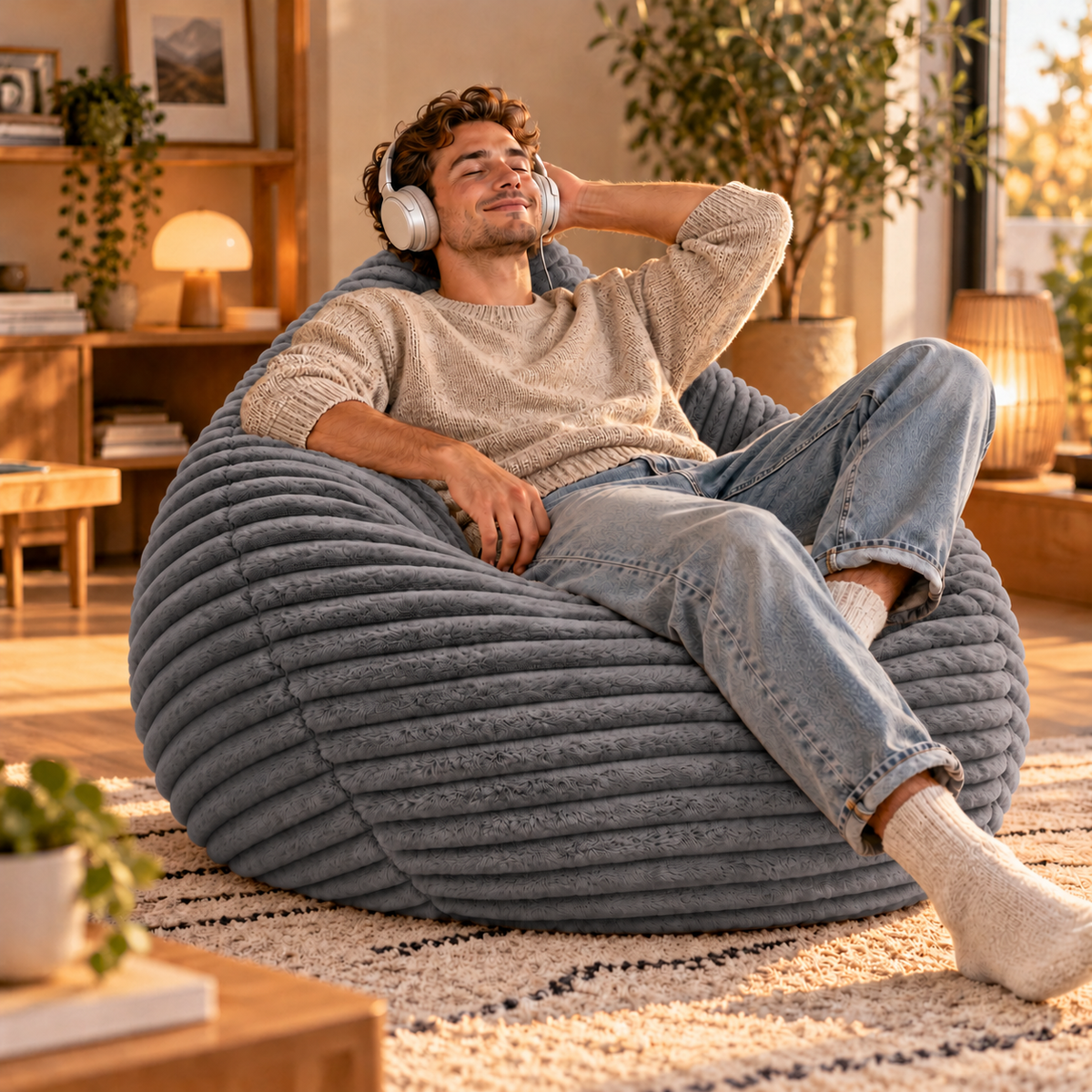 PatchHome Cordino Sitzsack aus Breitcord – Komfort pur