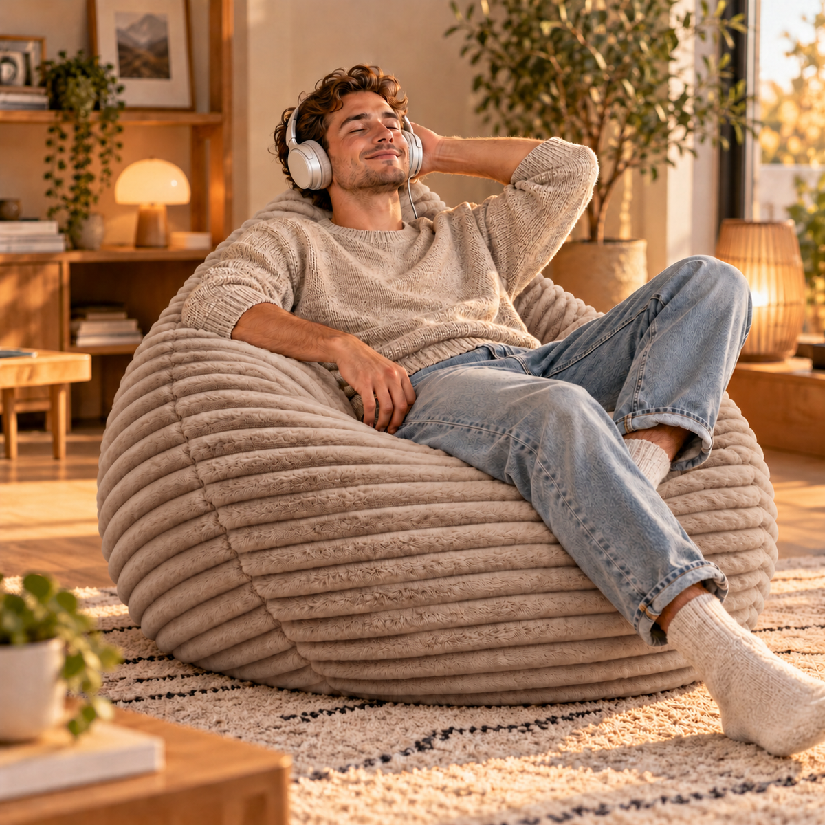 PatchHome Cordino Sitzsack aus Breitcord – Komfort pur