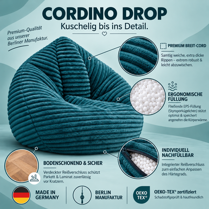 PatchHome Cordino Sitzsack aus Breitcord – Komfort pur
