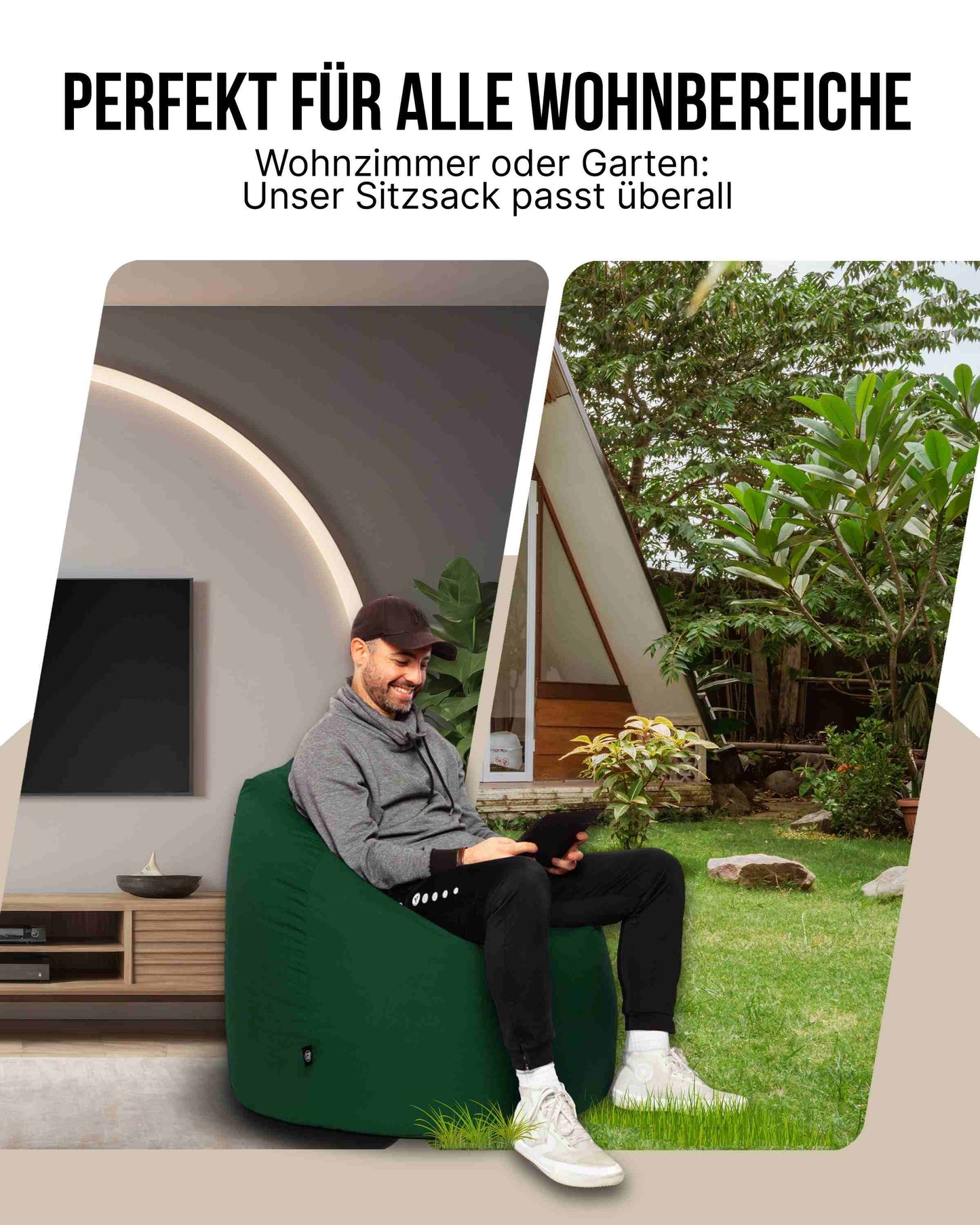 Sitzsack in Tropfenform