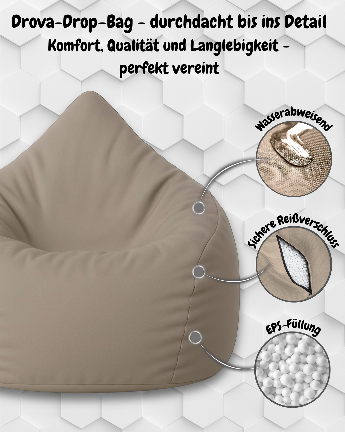 Sitzsack in Tropfenform Jumbo