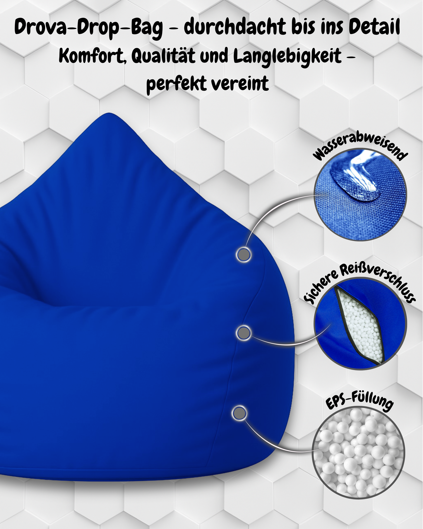 Sitzsack in Tropfenform Jumbo