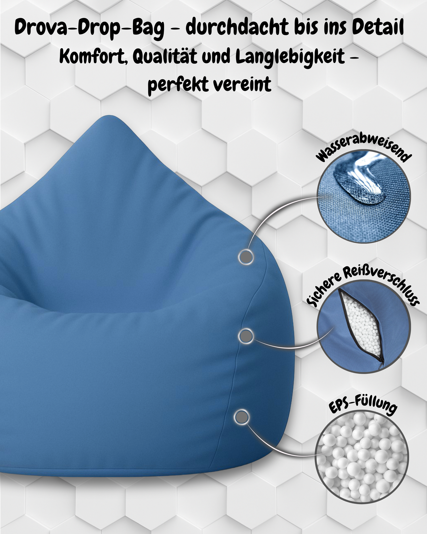 Sitzsack in Tropfenform Jumbo