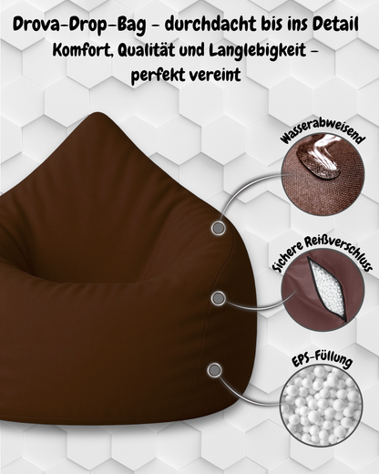 Sitzsack in Tropfenform