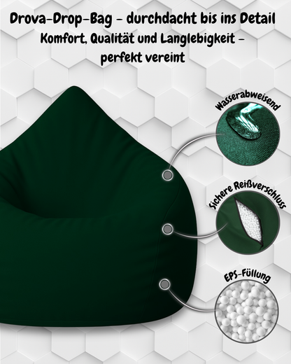 Sitzsack in Tropfenform