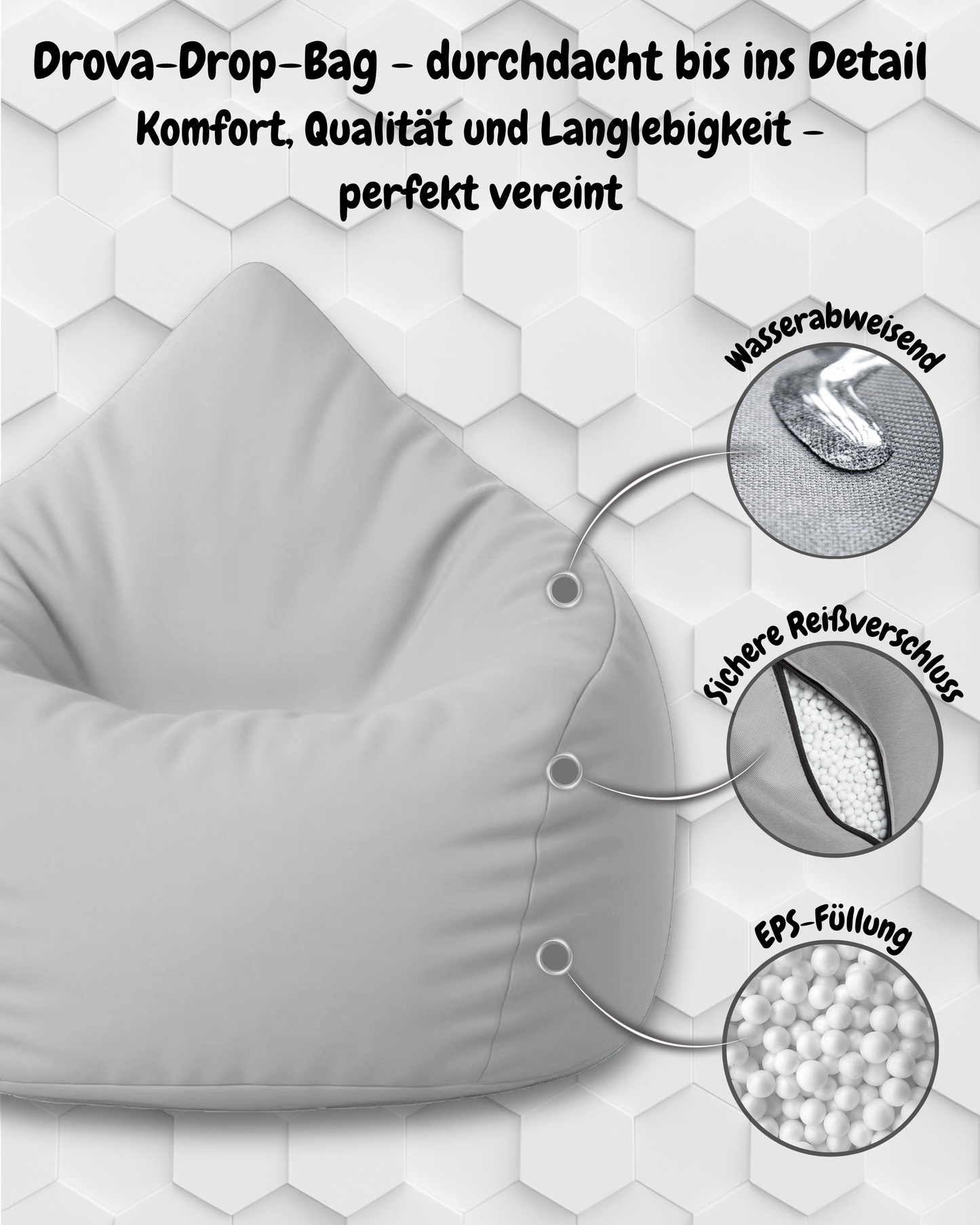 Sitzsack in Tropfenform Jumbo