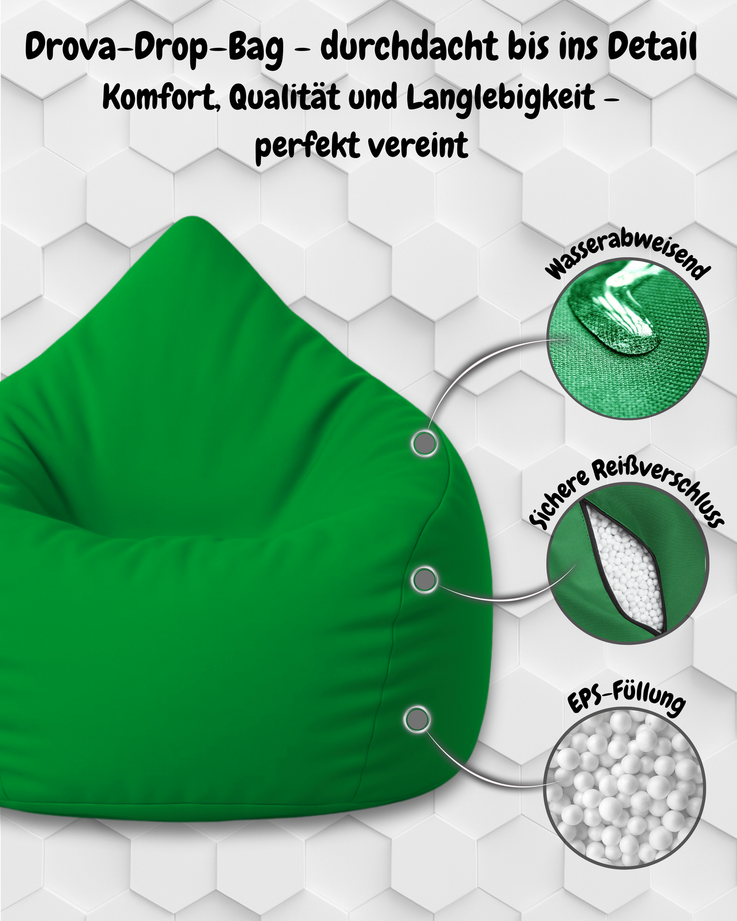 Sitzsack in Tropfenform Jumbo