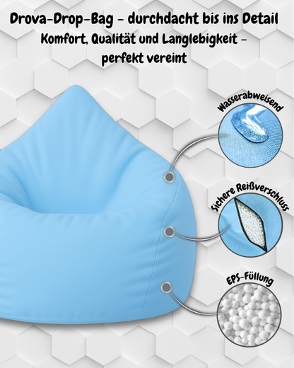 Sitzsack in Tropfenform
