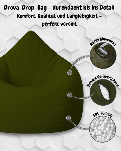 Sitzsack in Tropfenform