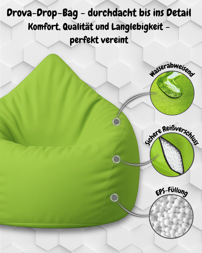 Sitzsack in Tropfenform