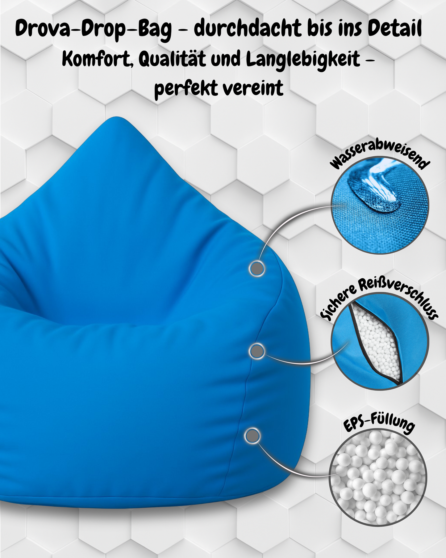 Sitzsack in Tropfenform Jumbo