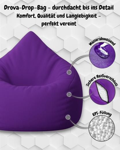 Sitzsack in Tropfenform