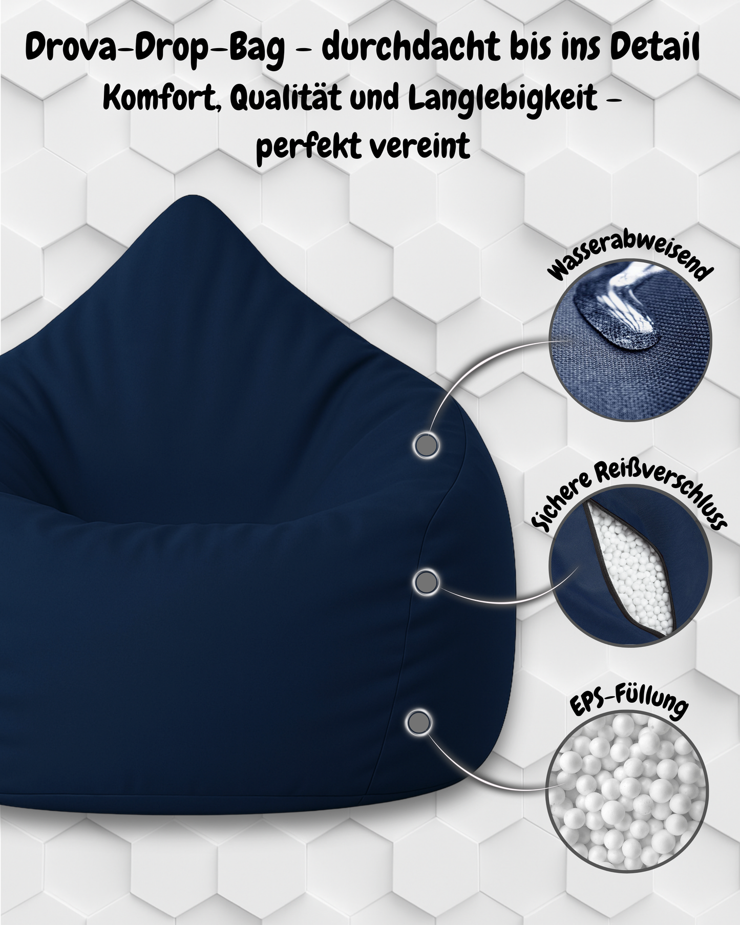 Sitzsack in Tropfenform Jumbo