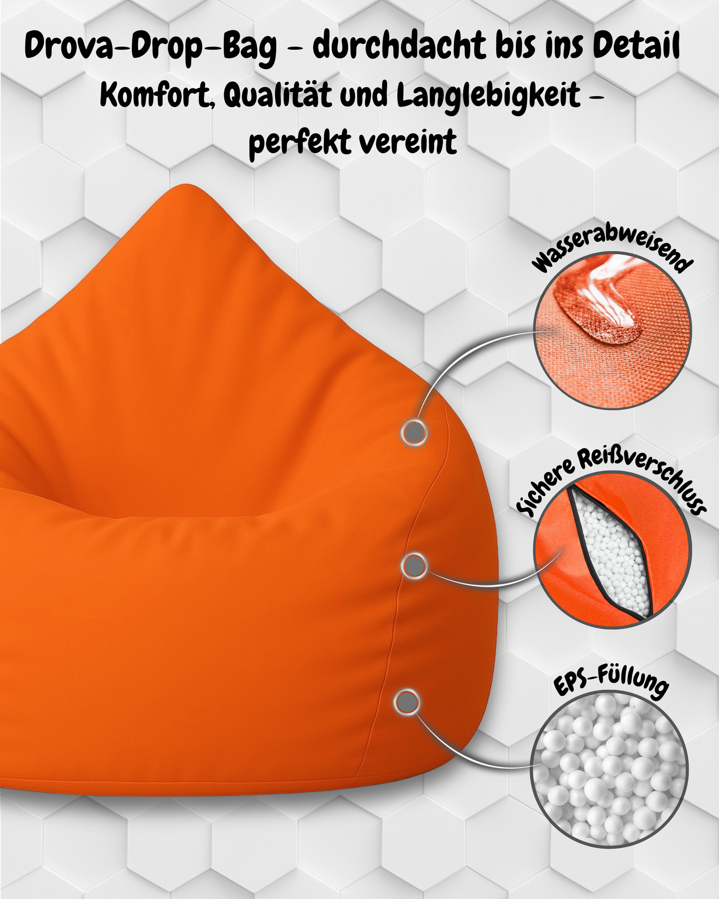 Sitzsack in Tropfenform Jumbo