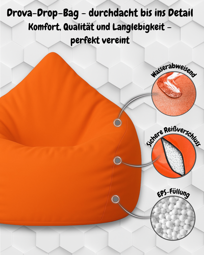 Sitzsack in Tropfenform